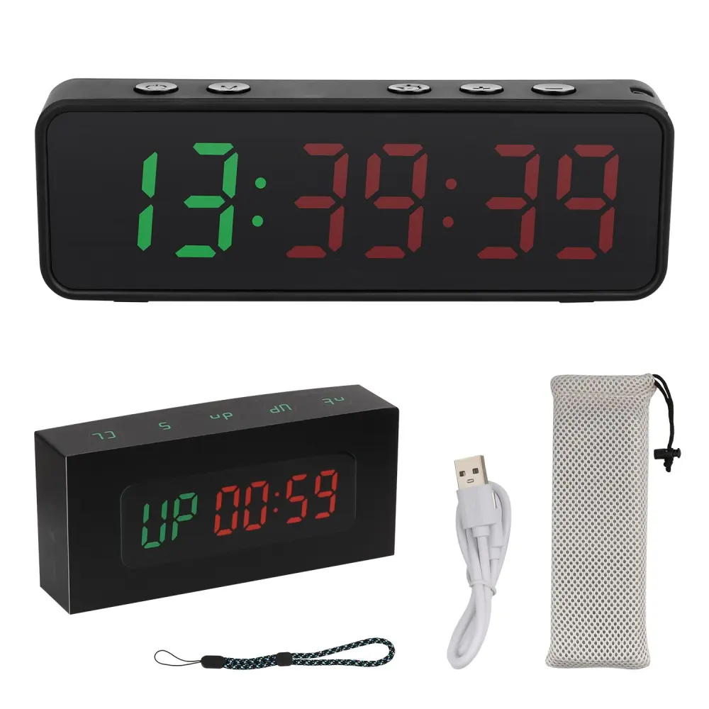 BuyWeek Gym Timer LED Digital Display Workout Clock with Remote 6 Modes Countdown Timer for Home Gym Fitness