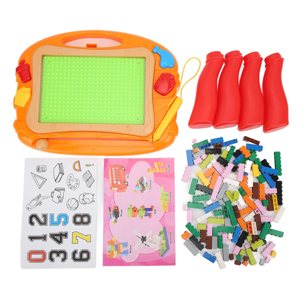 BuyWeek 2 in 1 Multi Function Magnetic Drawing Tablet Desk Toys Painting Toy with DIY Block Puzzle