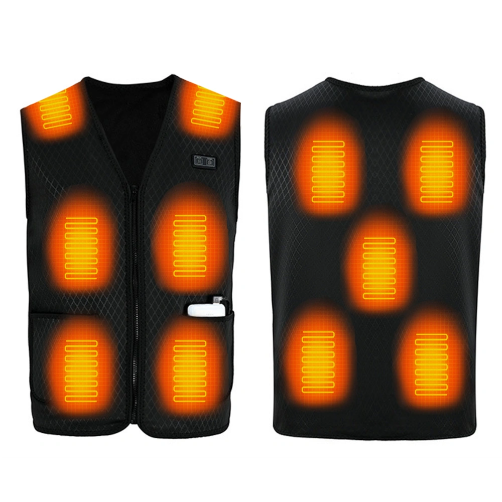 BuyWeek Heated Vest with 3 Gear Temperature Control 11 Heating Zone Lightweight Dual Control USB Heating Vest for Men Women Camping Hiking Fishing