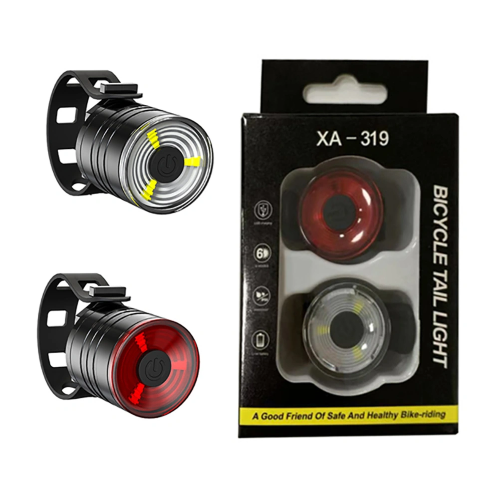 LED Bike Lights Set Super Bright Aluminum Alloy Front and Rear Light Waterproof Headlight Warning Tail Lights for Mountain Bike Night Riding