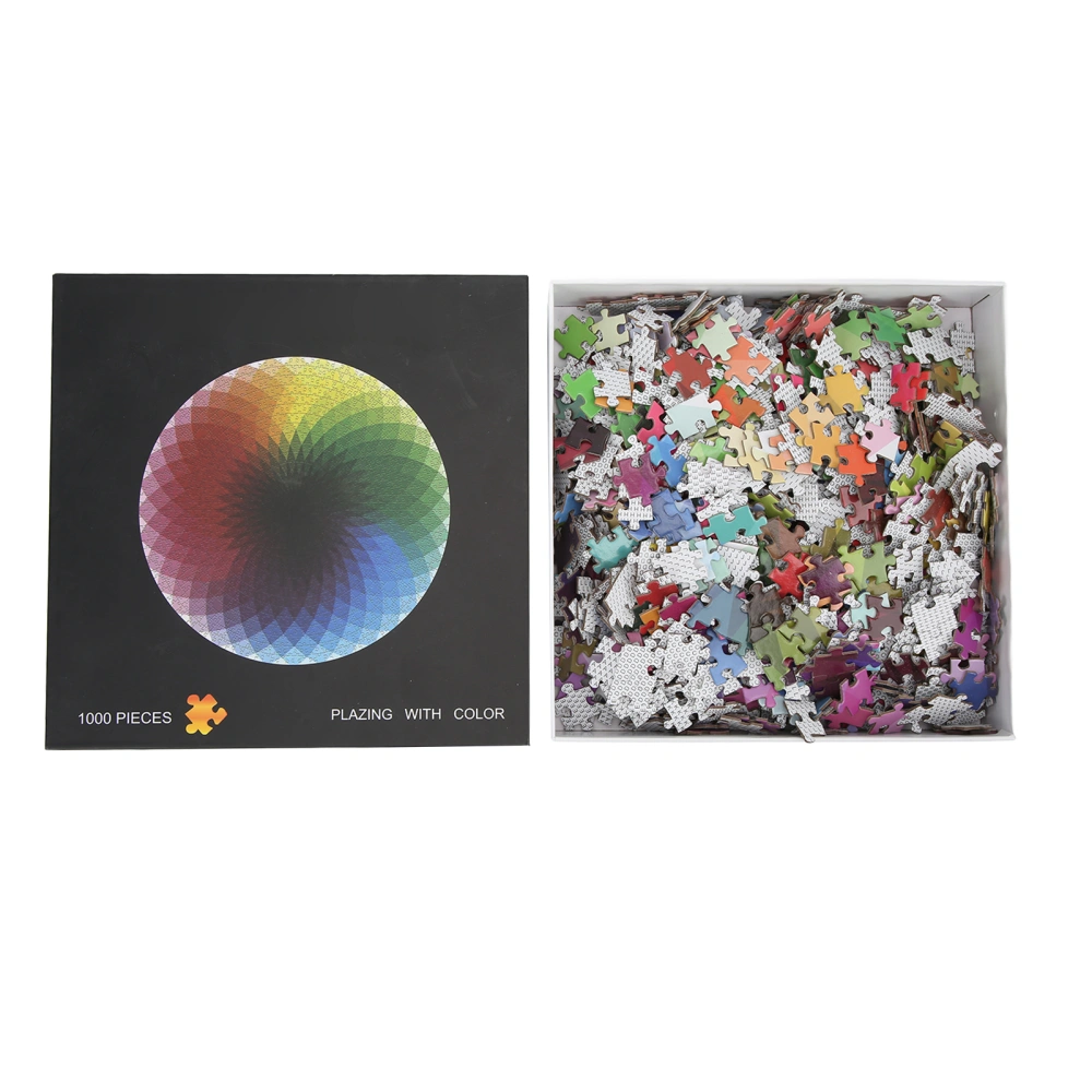 1000PCS Thousand Color Geometric Photo Jigsaw Puzzle Teenagers Circular Stress Relief Toy