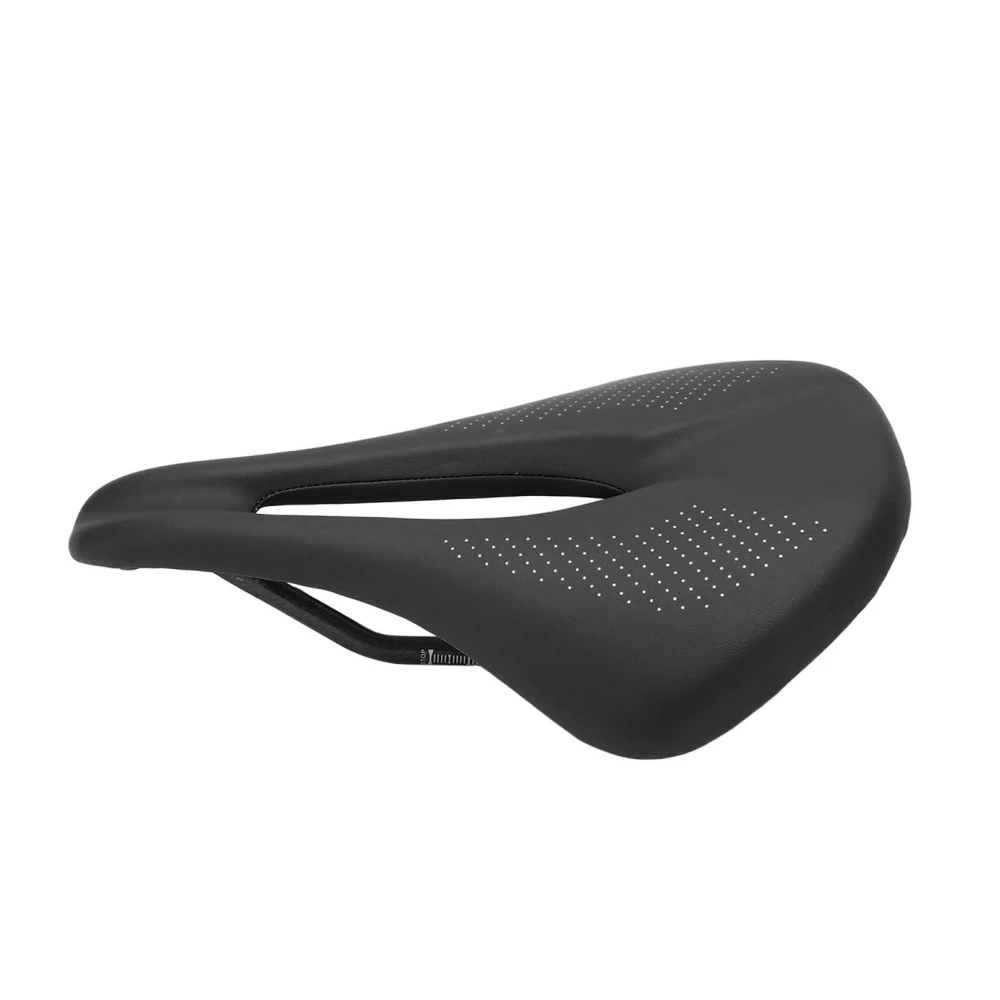 155mm Widen Carbon Fiber Leather Bicycle Saddle Cushion Hollow Cycling Road Bike CushionBlack