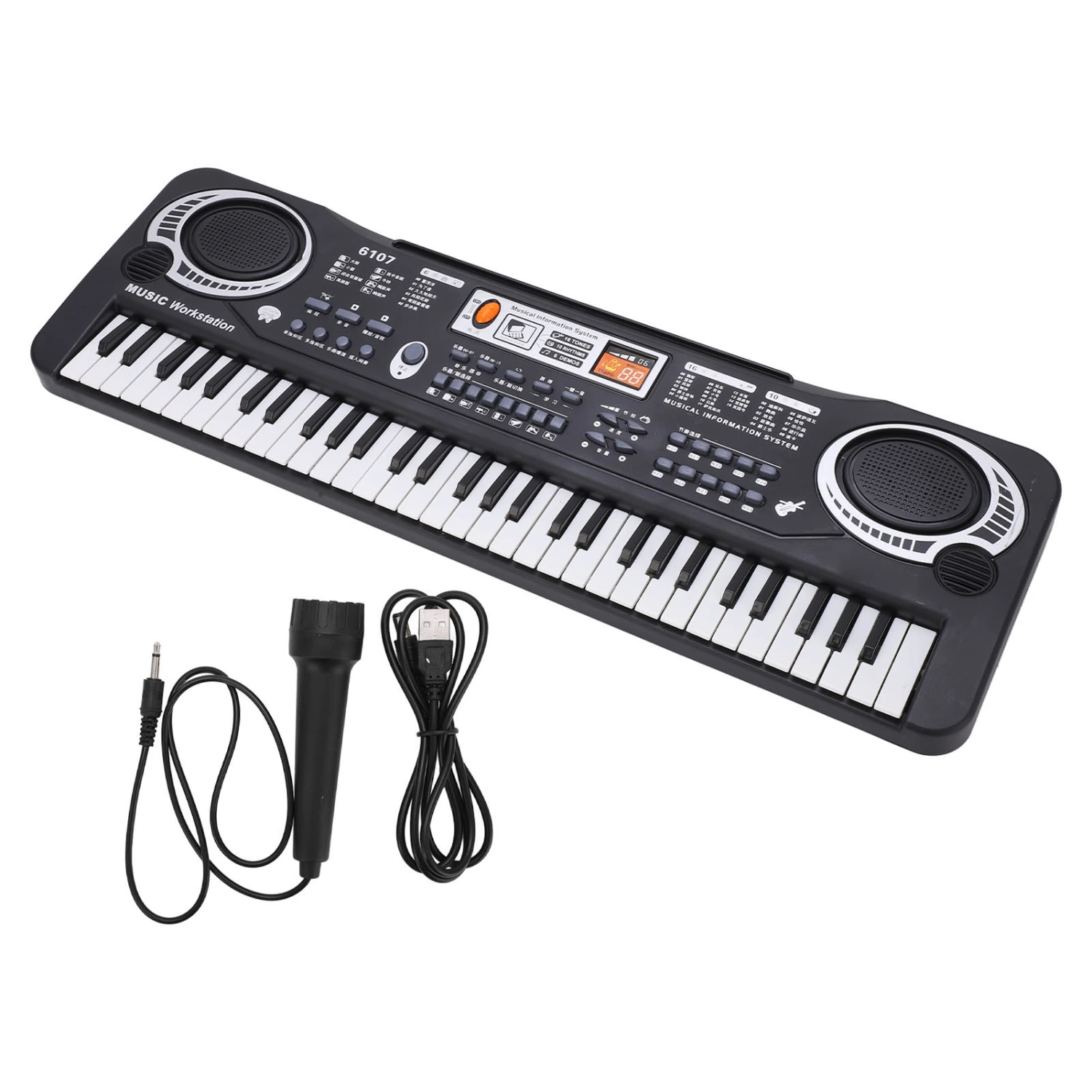 BuyWeek 61 Keys Electronic Keyboard Educational Keyboard Piano with Microphone for Kids Early Learning
