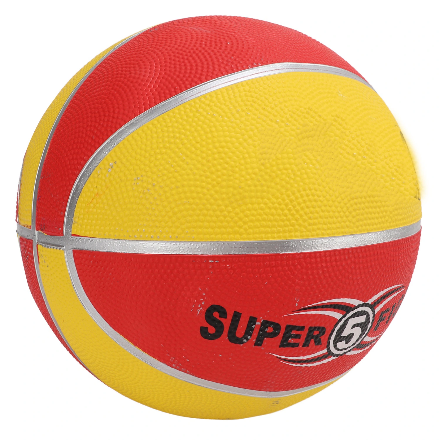 BuyWeek Rubber Basketball Size 5 Indoor Outdoor Training Game and Play Basketball for Kids(Red Yellow )