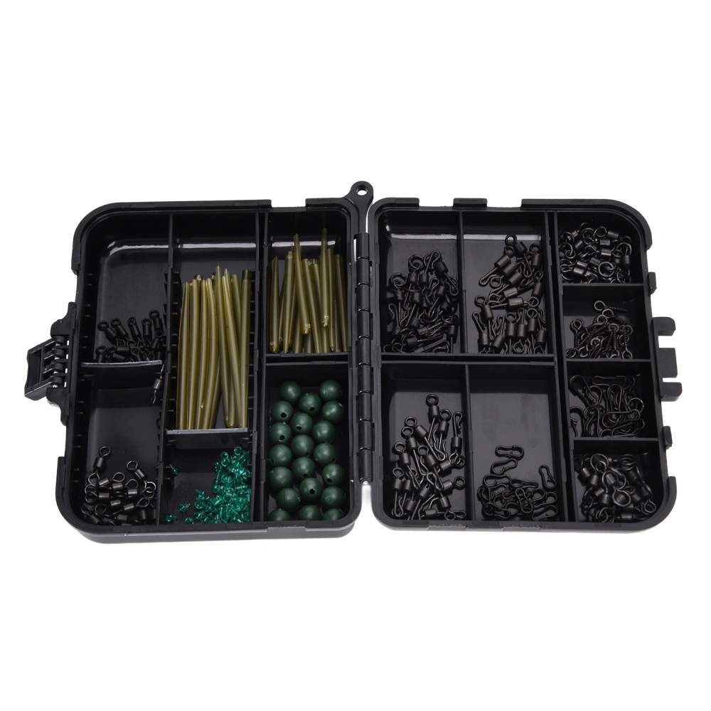 301pcs Carp Fishing Tackle Kit with Sleeves Hook Stop Beads Boilie Bait Screw Rolling Swivel Snap