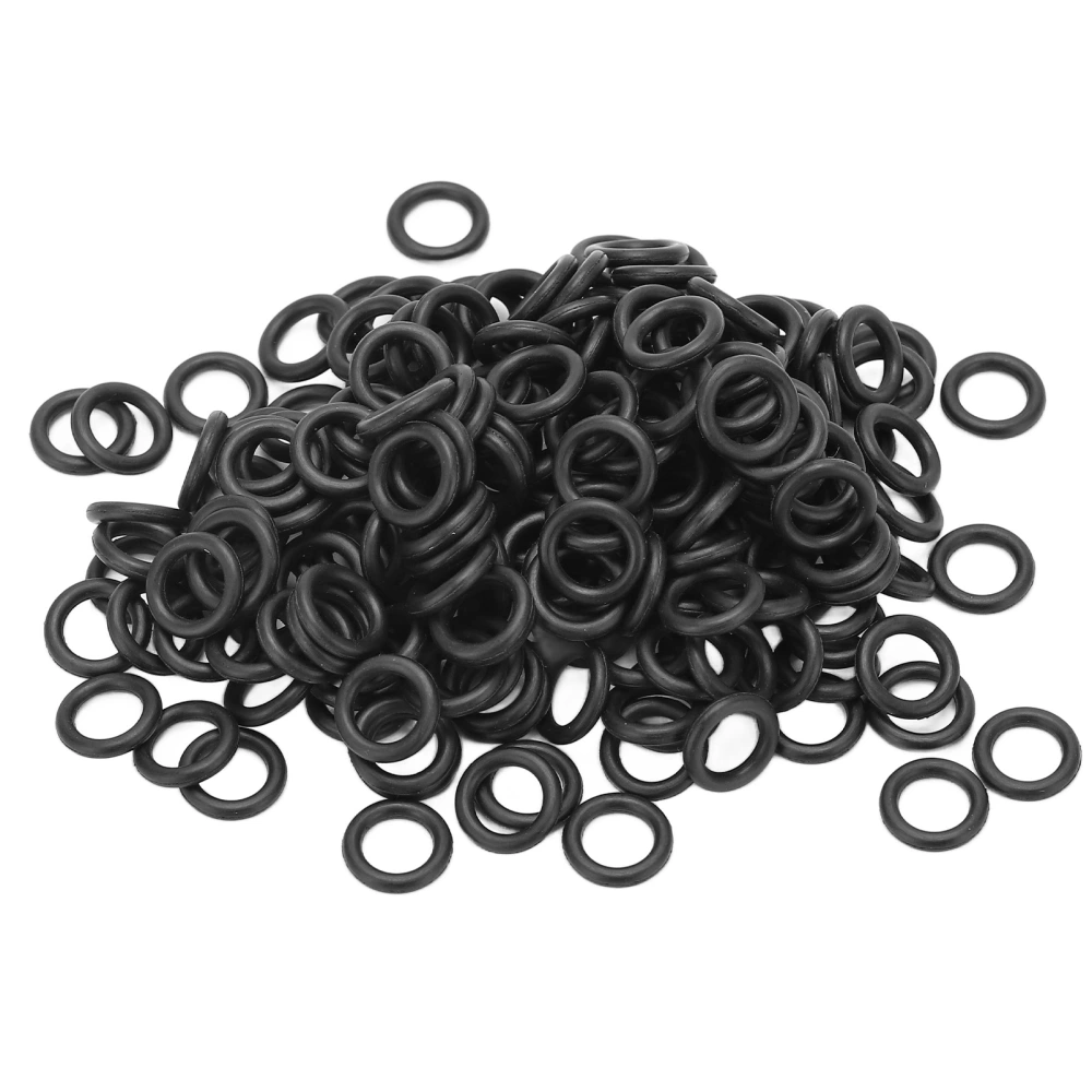 200Pcs Black Rubber O Ring Abrasion Resistant Flexible Universal O Ring for Fishing