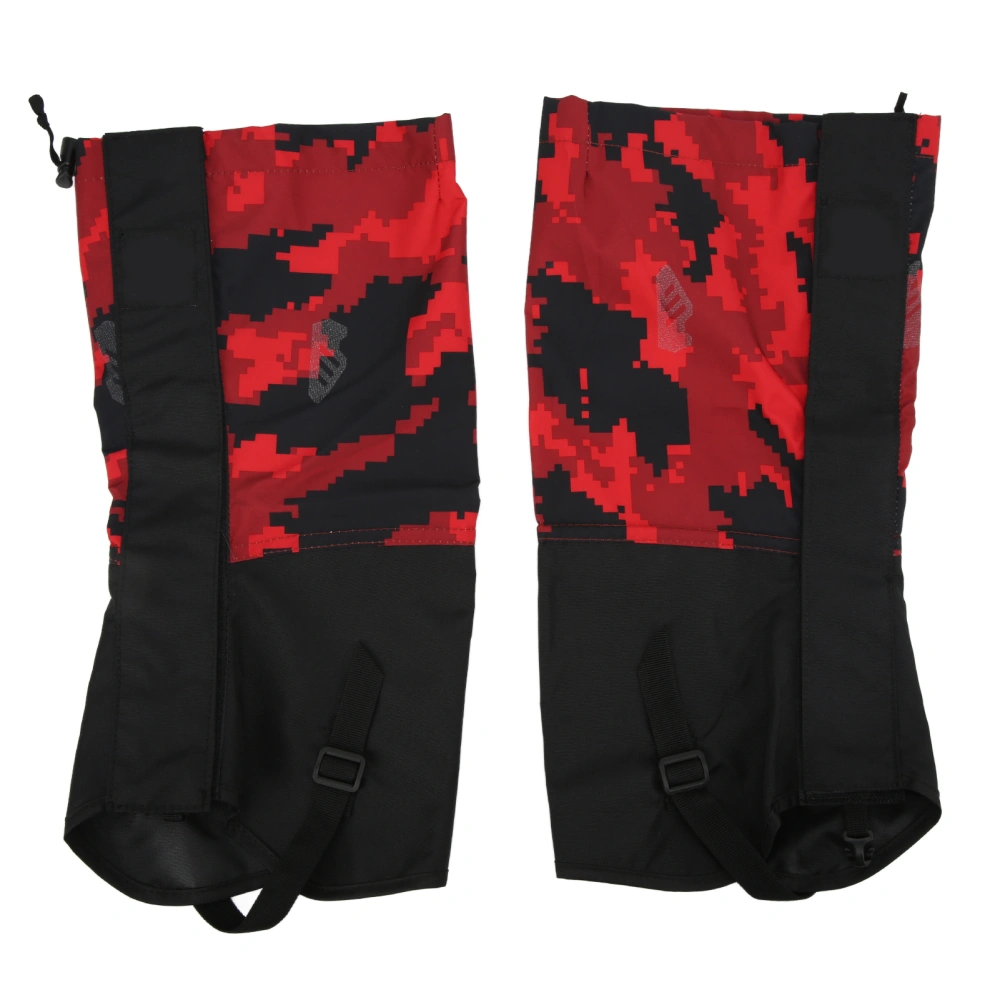 BuyWeek SAMSTRONG 1 Pair Adult Leg Gaiters Waterproof Adjustable Unisex Snow Boot Gaiters with Hook for Skiing CyclingRed Camouflage