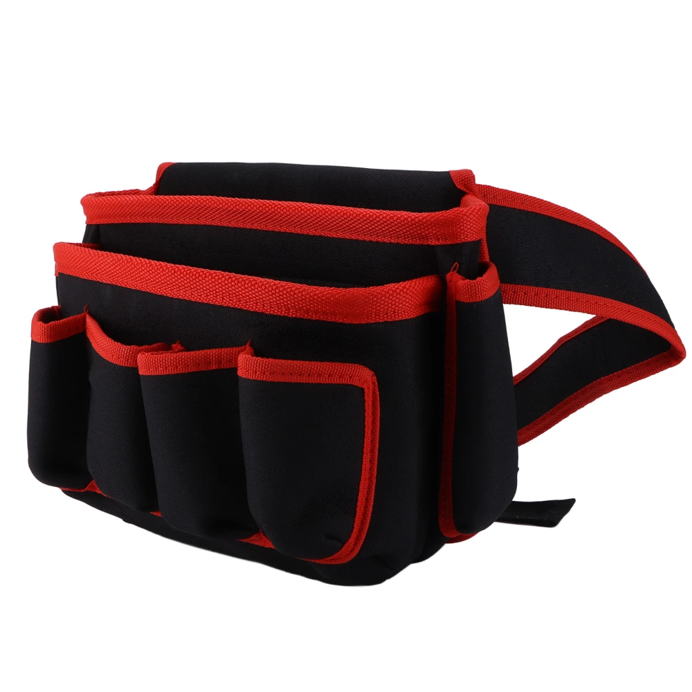 Multi Pockets Electrical Tool Bag Waist Hanging Pack Multifunctional Adjustable Tool Belt Waist PouchRed Edge