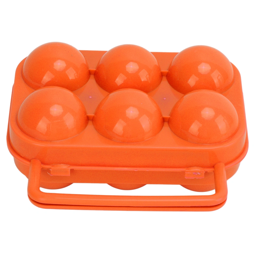 Portable Eggs Storage Carrier Case ABS 6 Grid Egg Box for Outdoor Indoor Egg StorageOrange