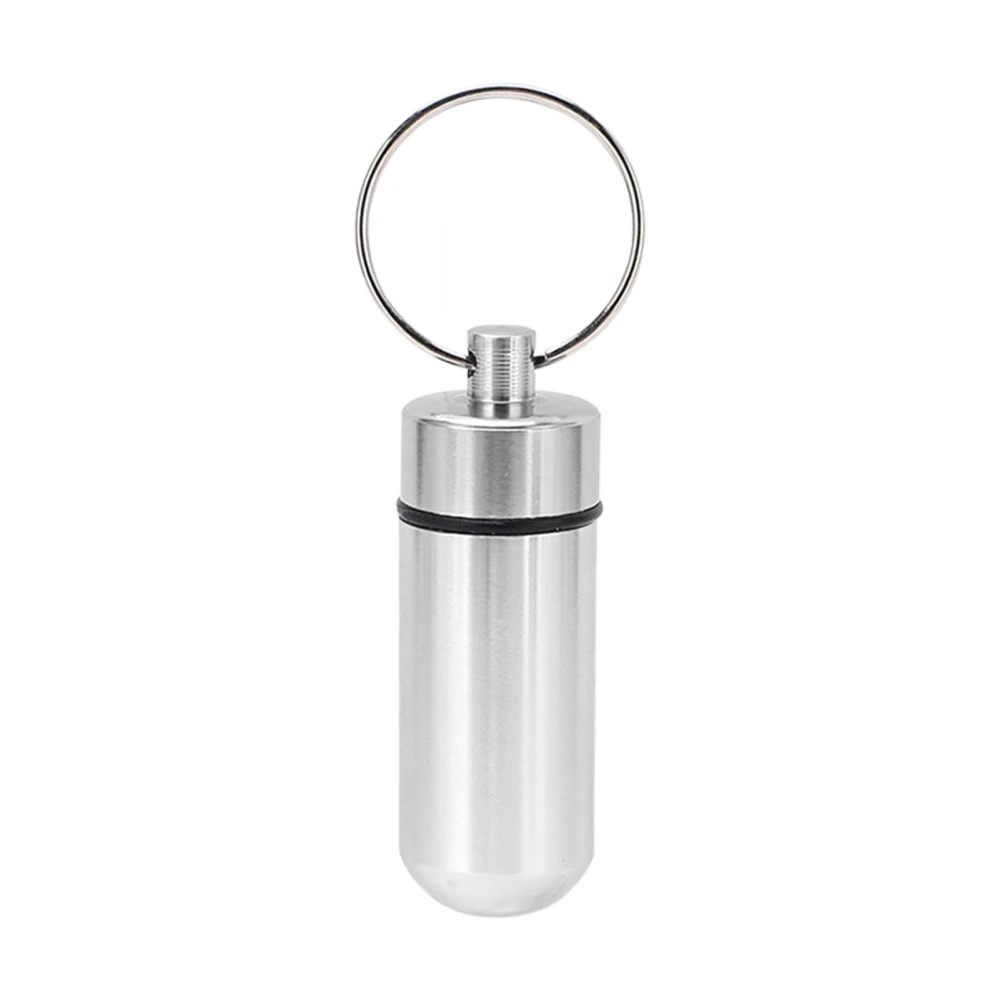 Aluminum Alloy Medicine Bottle Outdoor Portable Waterproof Moistureproof Medicine BottleSilver