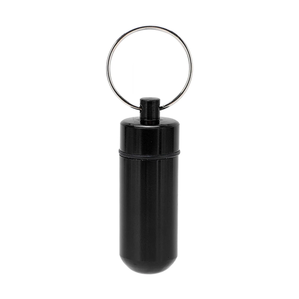 BuyWeek Aluminum Alloy Medicine Bottle Outdoor Portable Waterproof Moistureproof Medicine BottleBlack