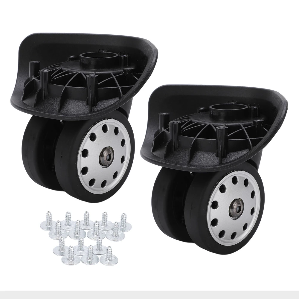 1 Pair A88 Porous Wheel Suitcase Luggage Replacement Casters for Travel Bags Large SizeLarge Black