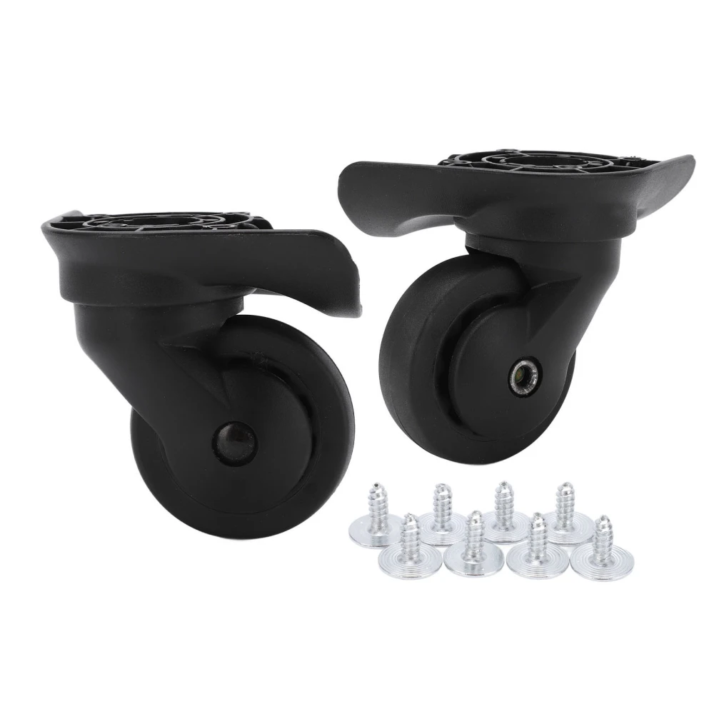 1 Pair Luggage Swivel Casters Mute Swivel Wheels Repalcement for Suitcase Black A52