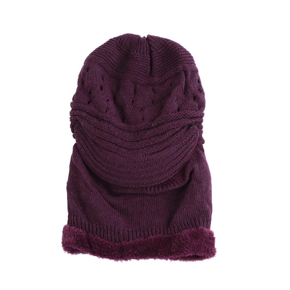 Winter Knitted Hat Scarf Set Earflap Fleece Lined Windproof Thick Hat Neck Warmer Middle Aged and Old Thermal Hat for Women