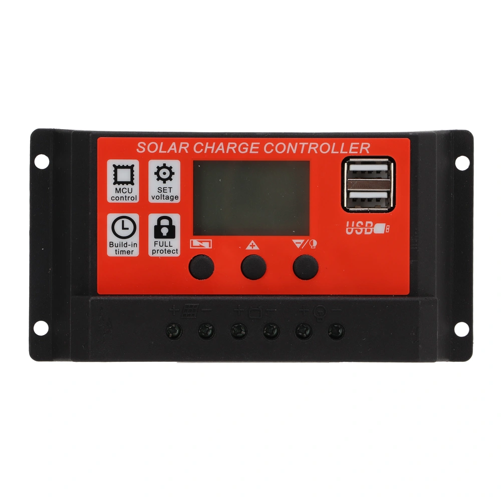 PWM Auto Solar Charge Controller LCD Display Dual USB Solar Panel Regulator 12V/24V30A