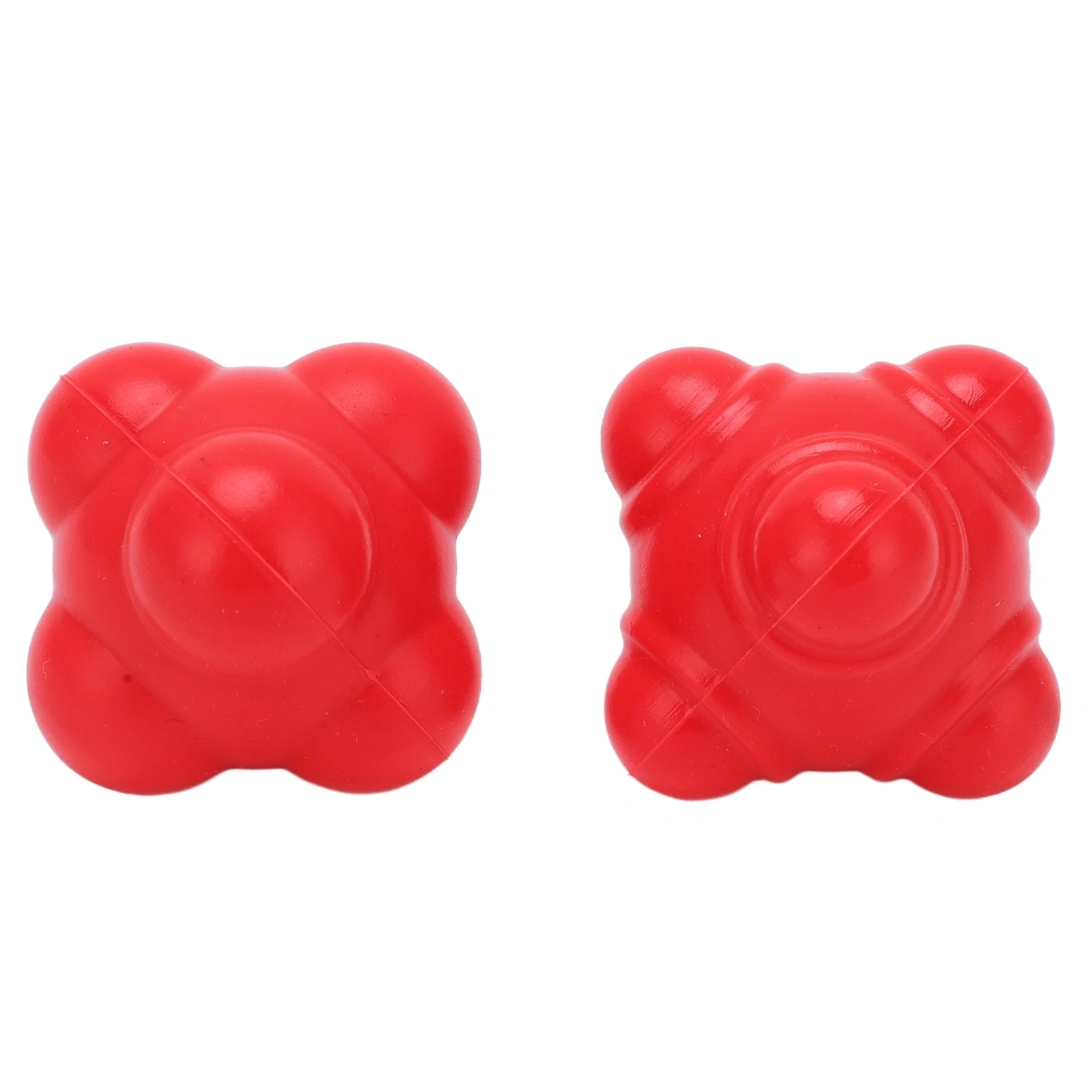 2pcs Rubber Reaction Bounce Balls Irregular Shape Reaction Balls for Coordination Agility Speed TrainingRed