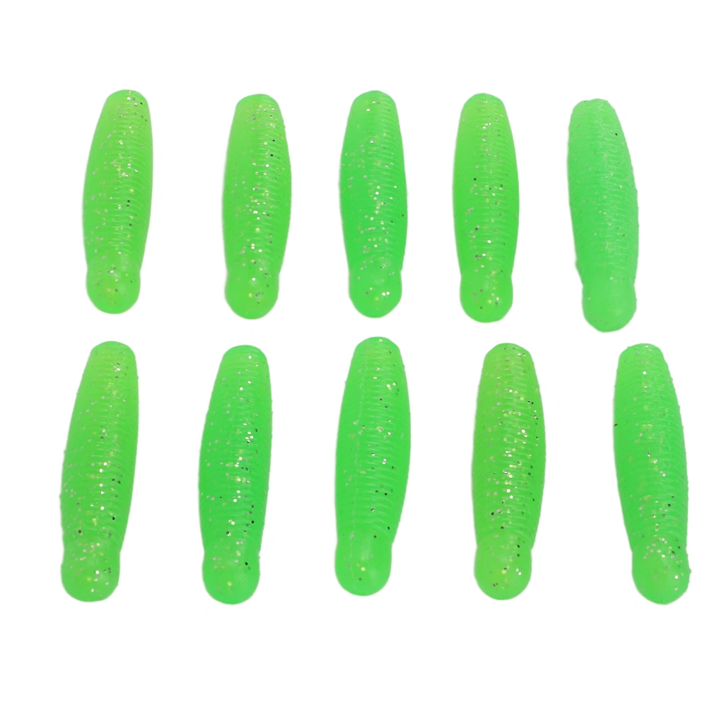 10Pcs Fishing Soft Bait Artificial Bee Pupa Potato Lure Long Cast Add Salt Lures 6cm 8gGreen