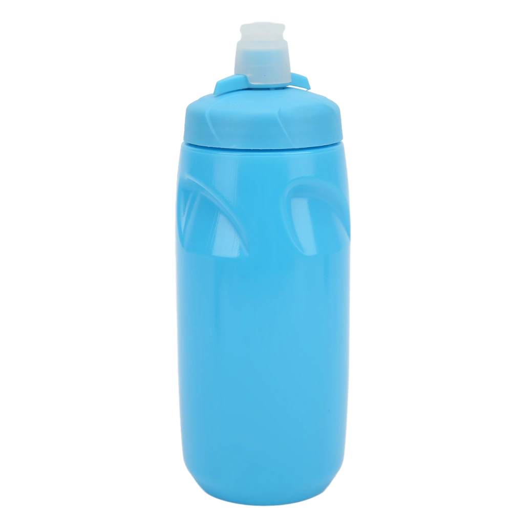 Bike Water Bottles 650ml Squeezable Durable PP5 Silicone Nontoxic Safe Leakproof Sports Water Bottle for Outdoor CyclingBlue