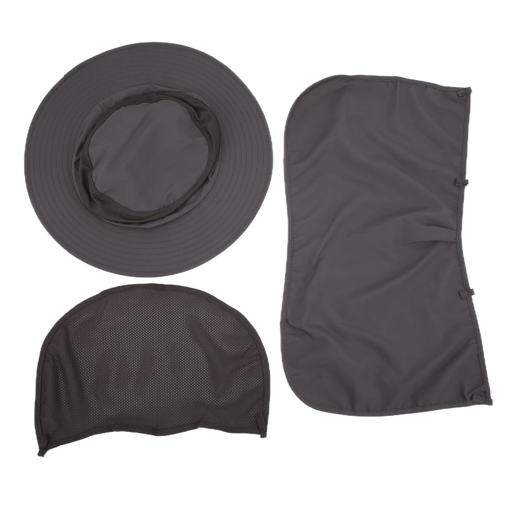 Fishing Hat Nylon Breathable Sun Protection Caps with Neck Flap for Man and WomenDark Gray