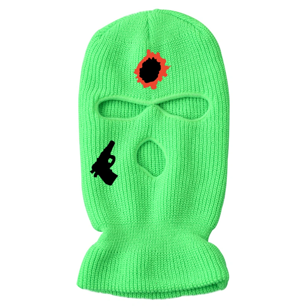 BuyWeek 3 Hole Balaclava Knitted Face Cover Cold Weather Windproof Breathable Ski Face Cover for Men Women Cycling Running