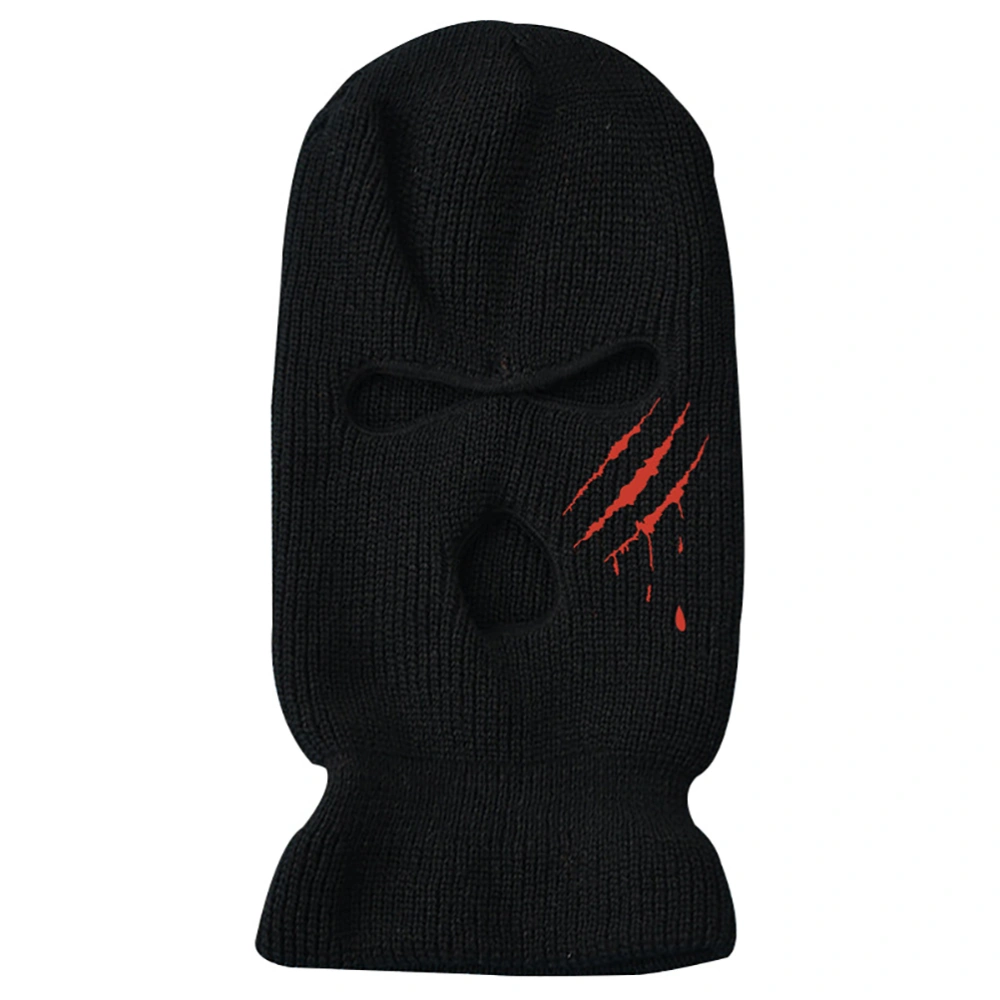 3 Hole Balaclava Knitted Face Cover Cold Weather Windproof Breathable Ski Face Cover for Men Women Cycling Running