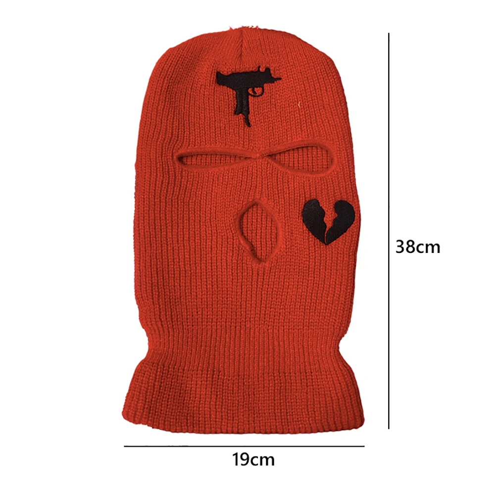 BuyWeek 3 Hole Balaclava Knitted Face Cover Cold Weather Windproof Breathable Ski Face Cover for Men Women Cycling Running