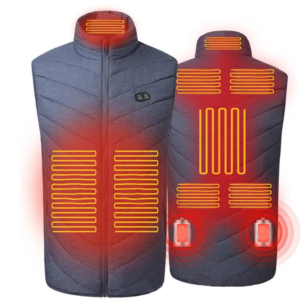 BuyWeek Heated Vest Electric Heating Vest 3 Gear Temperature Control 8 Heating Zone 2 Vibration Massage zone Lightweight Heating Down Vest for Men Women