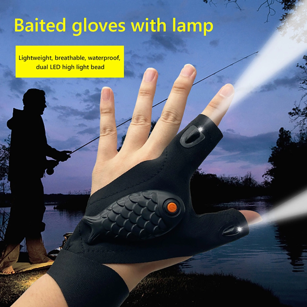 LED Flashlight Gloves Outdoor Night Fishing Gloves Repairing Lighting Camping Tool Christmas Sock Stuffers Gifts