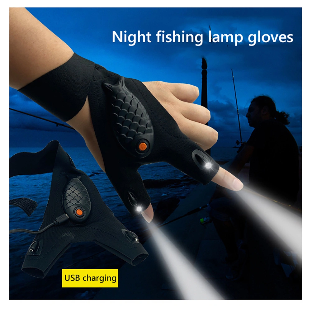 LED Flashlight Gloves Outdoor Night Fishing Gloves Repairing Lighting Camping Tool Christmas Sock Stuffers Gifts
