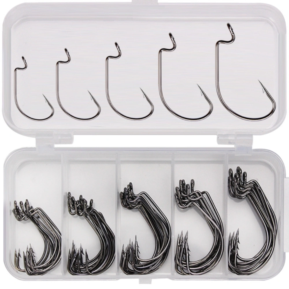 50pcs/lot Crank Fishing Hooks High Carbon Steel Bait Fish Hooks Fishing Tackle