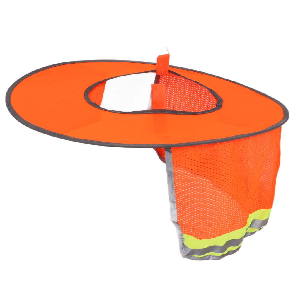 Hard Hat Sun Shade Summer High Visibility Full Brim Mesh Neck Sunshade with Reflective StripeOrange