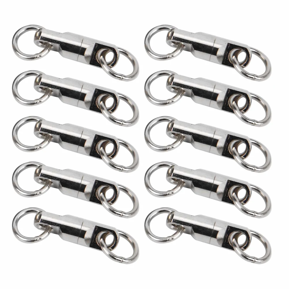 10 Pcs 3.5mm Ball Bearing Rotate Connector Stainless Steel Fishing Ball Bearing Rotate Connector for Fishing