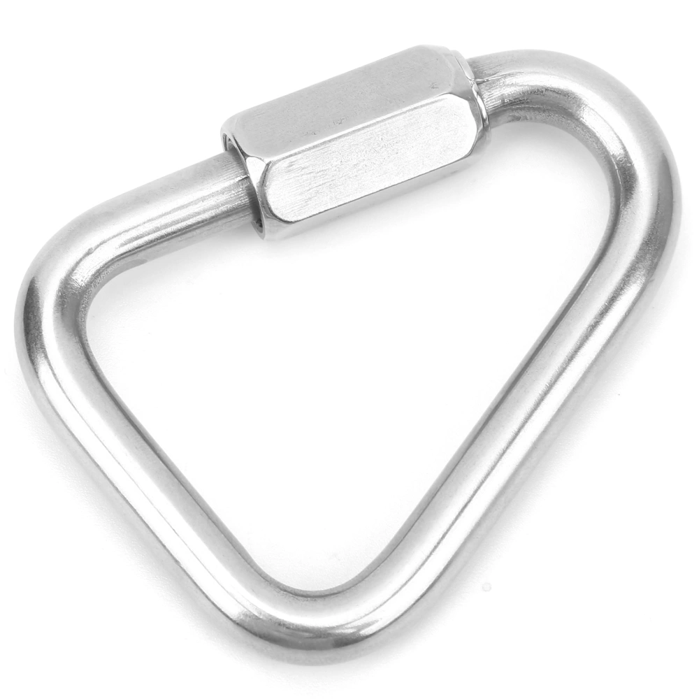 Triangular Quick Link Stainless Steel Triangular Quick Screw Lock Carabiner for Mountaineering8mm Diameter