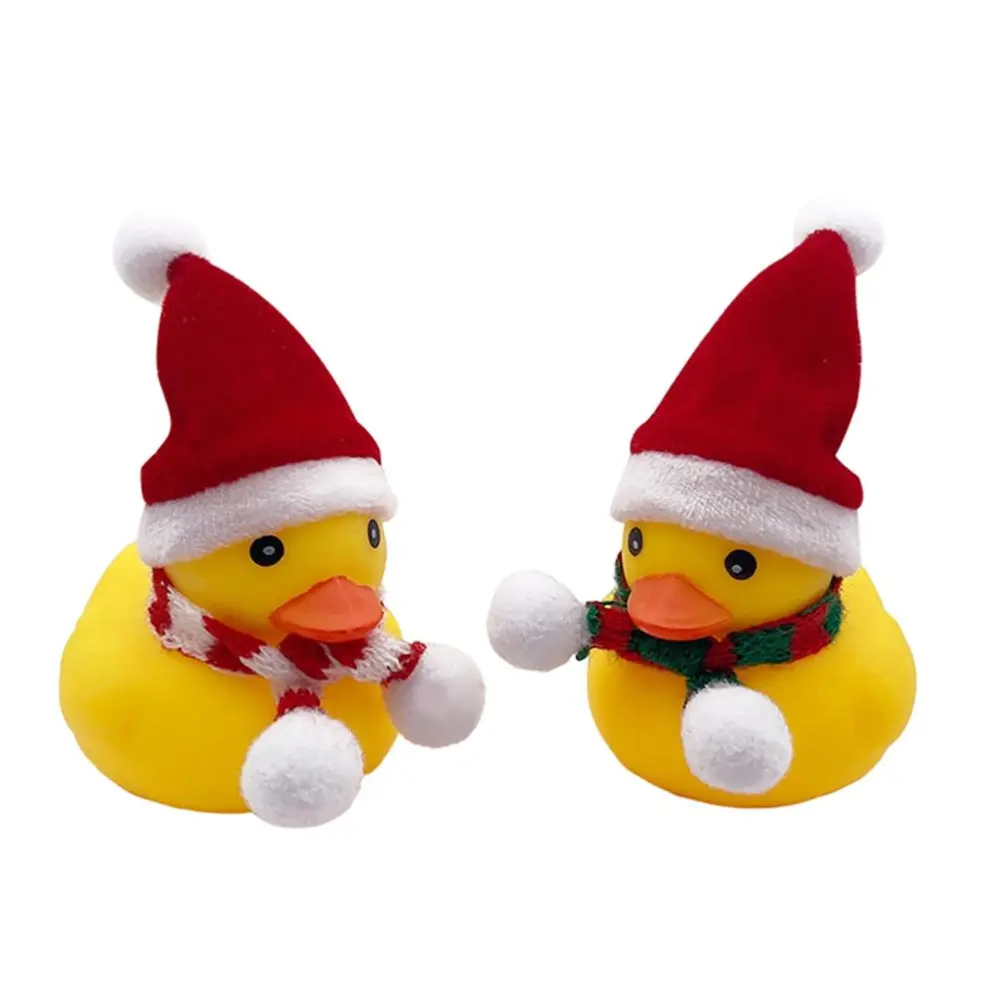 BuyWeek Christmas Yellow Duck with Hat Scarf Toy Car Ornaments Car Dashboard Decorations Gifts