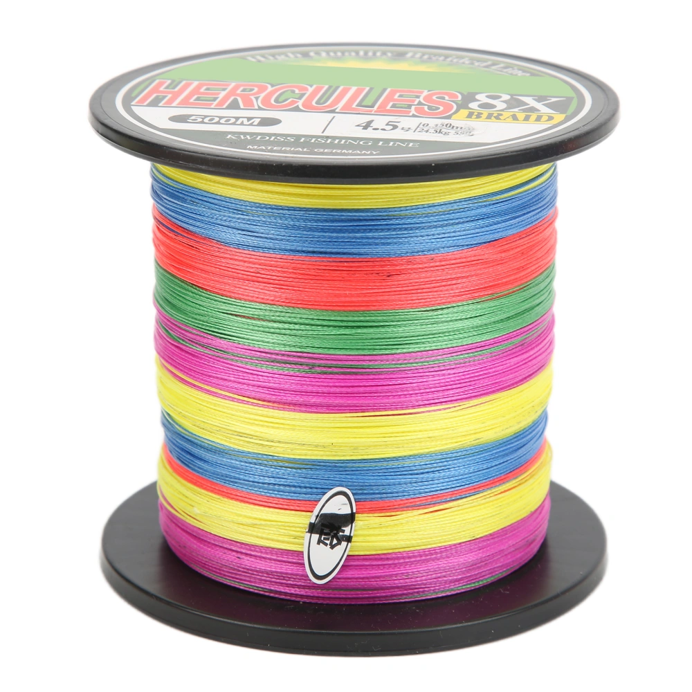 PE Fishing Line Carp Corrosion Resistance Braided Line 500m for Freshwater Saltwater FishingNO. 4.5 Five Color