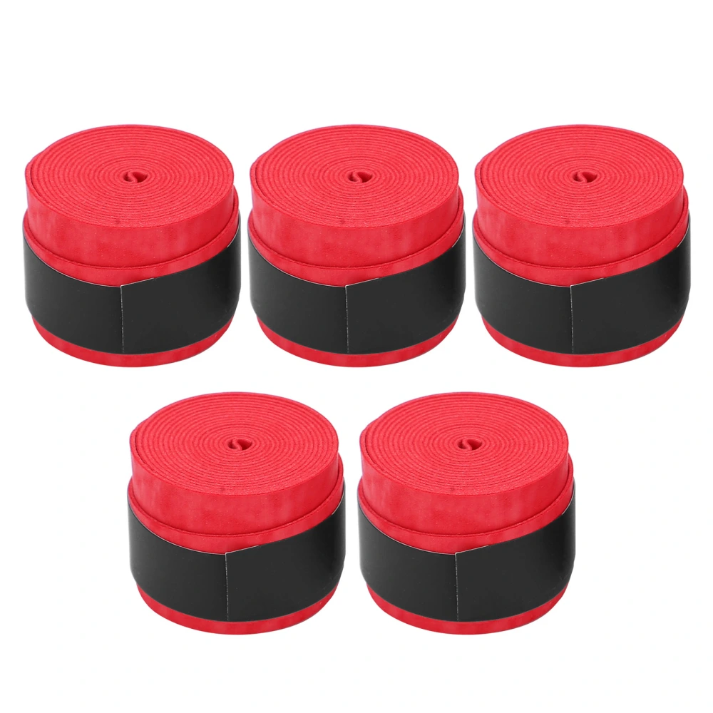 5PCS Handle Overgrip NonSticky Breathable Matte Racket Grip Tape for Badminton Table Tennis Rackets(Red )