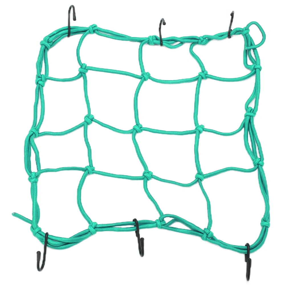 BuyWeek Cargo Net Nylon Tough Elastic Luggage Net with Hooks for Road Mountain Bicycles Motorcycles Electric VehiclesGreen