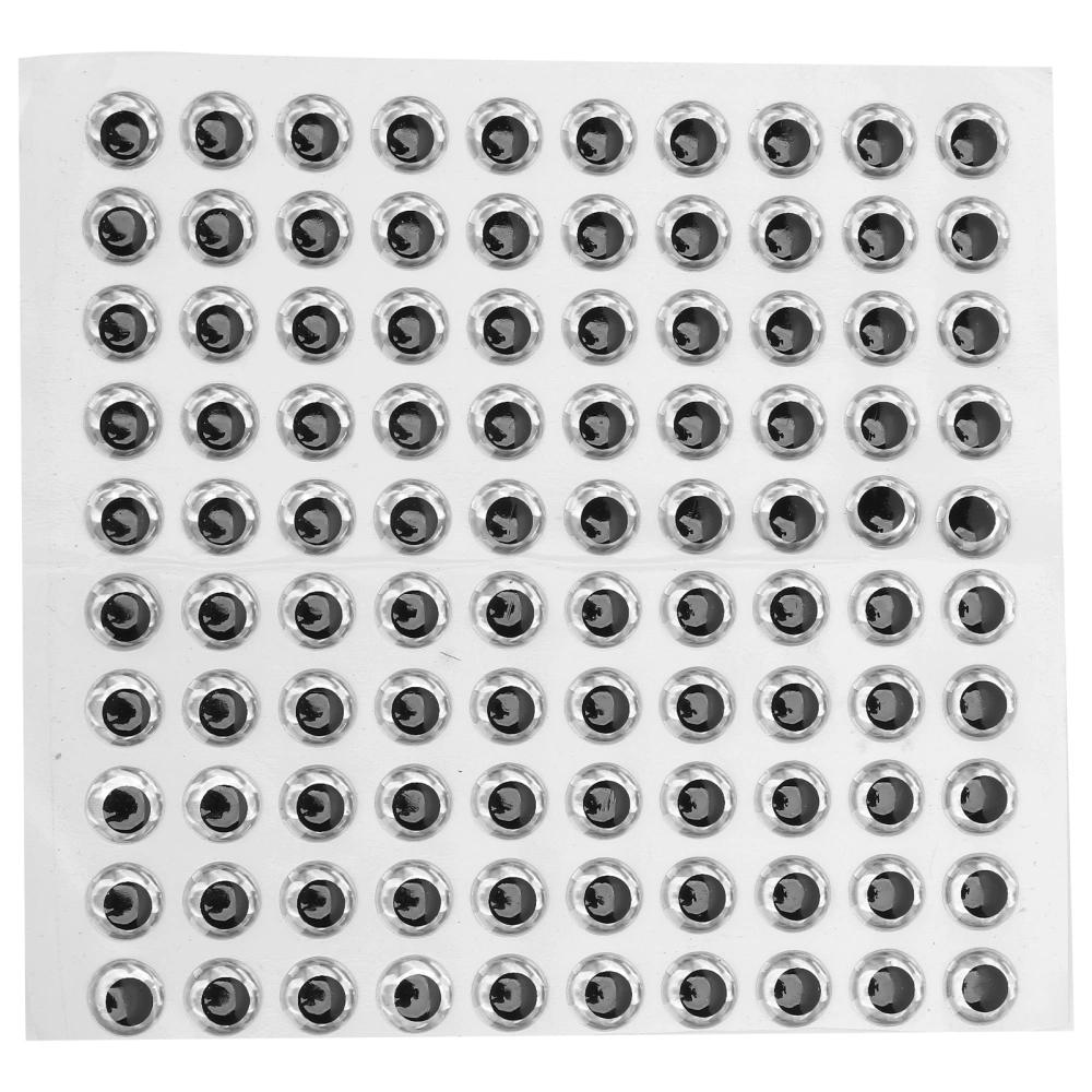 100PCS/Pack Fishing Lure Eye 9mm 3D Realistic Fishing Eyes for Making Fishing BaitSilver