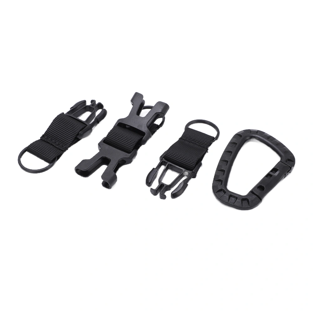 Plastic Carabiner D Ring Keychain Molle Webbing Gear Clip for Camping Hiking FishingBlack