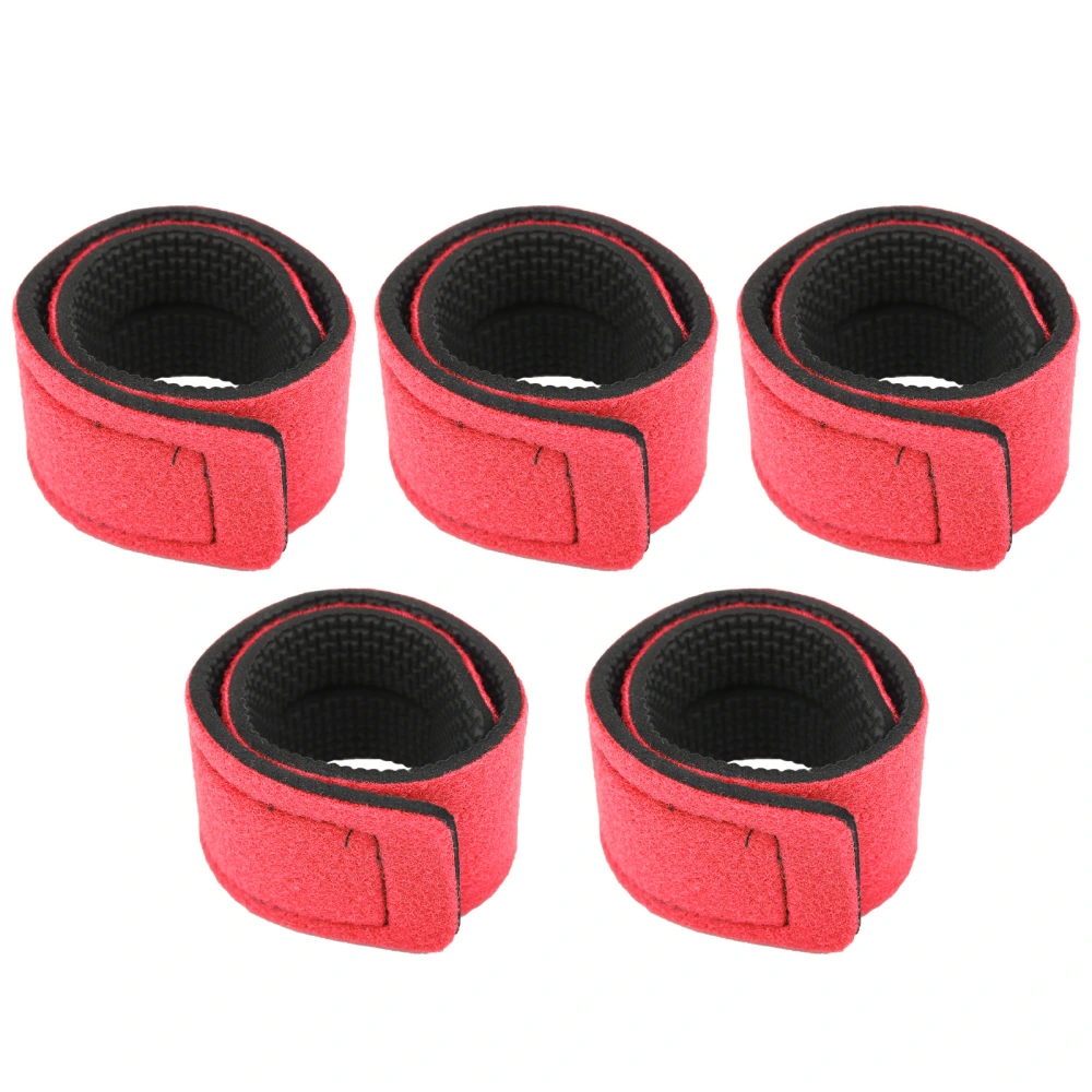 5pcs Fishing Rod Straps Lightweight Portable Practical Stretchy Belt for FishermanRed