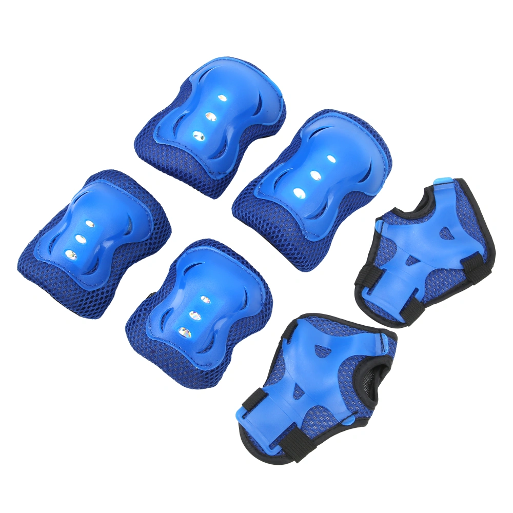 6Pcs Kids Safety Skateboard Protective Gear Elbow Pads Wrist Guard Cycling Knee ProtectorBlue