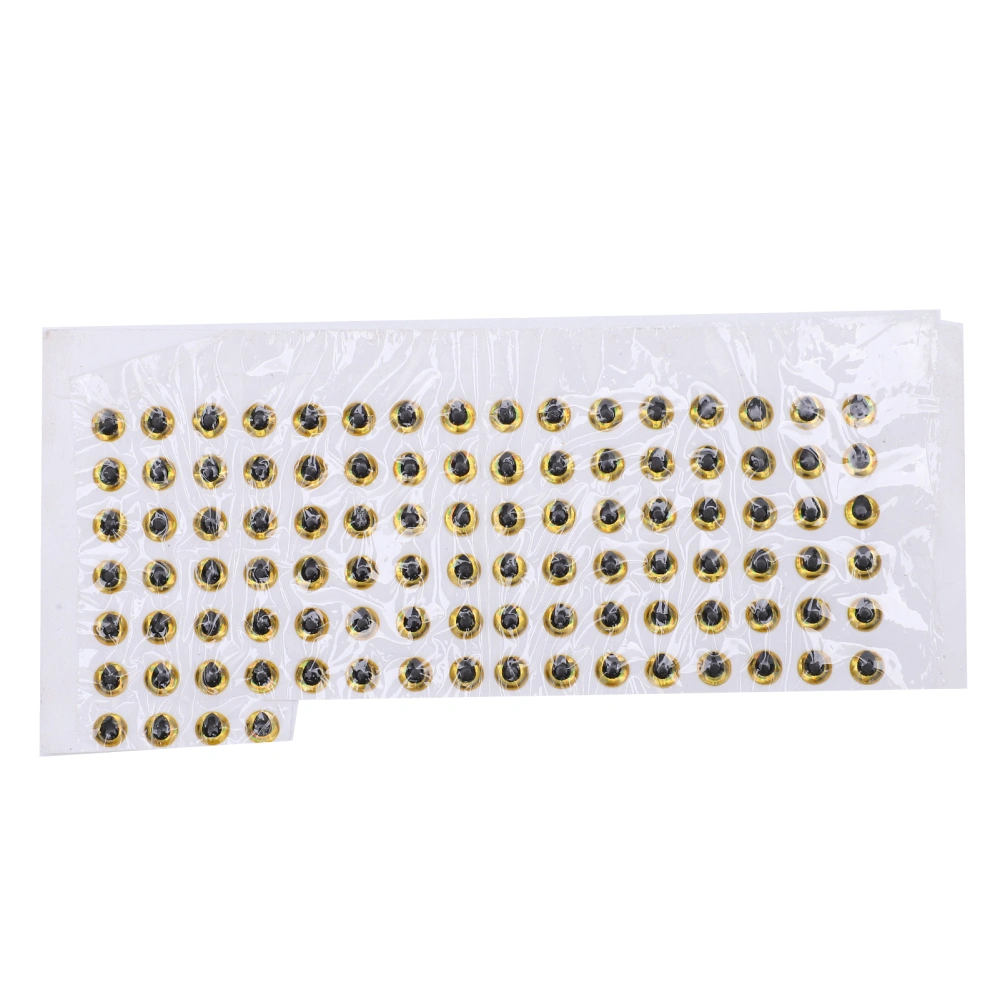 100Pcs Fish Eyes 4mm Durable 3D Round Soft DIY Lightweight Delicate Fishing Lure EyesGold