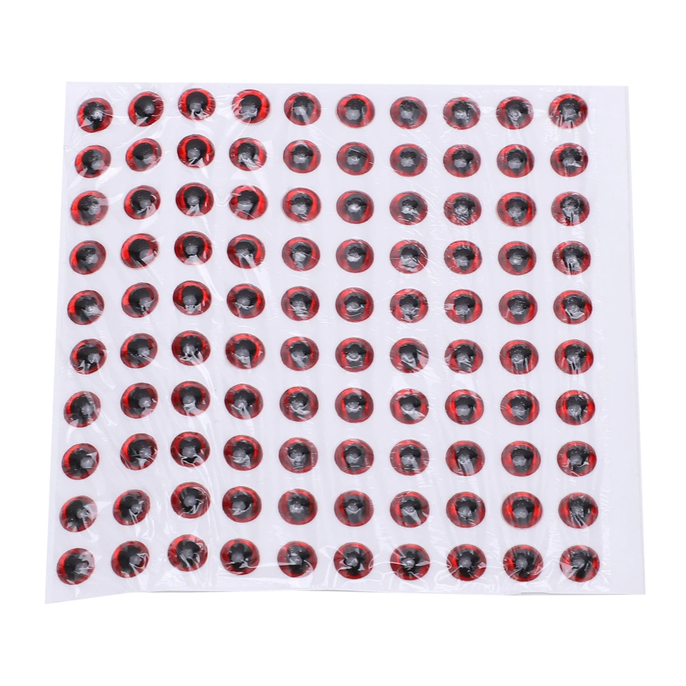 100Pcs Fish Eyes 5mm Durable 3D Round Soft DIY Lightweight Delicate Fishing Lure EyesRed