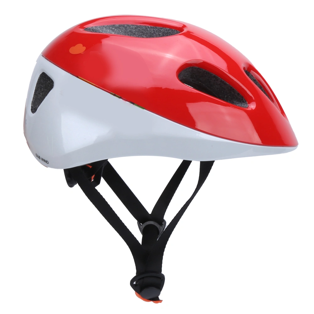 Bike Helmet Intergrated Formed 11 Enlarged Vents Safety Helmet for Children Cycling Roller Skating ProtectionRed White