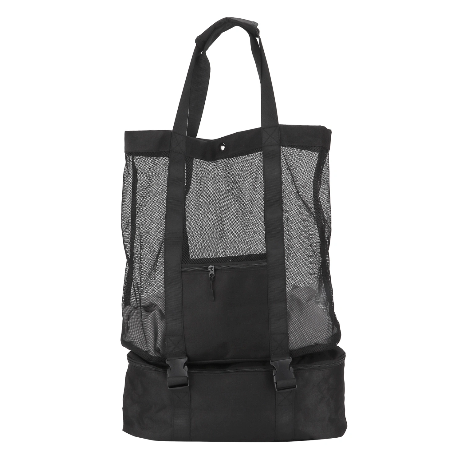 Beach Tote Bag Detachable Breathable Easily Clean Insulation Storage Bag for Outdoor LeisureBlack