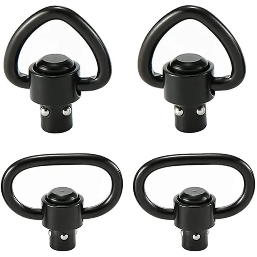 BuyWeek 4 Pack QD Sling Swivels 1.25" Heavy Duty Quick Disconnect Push Buttons for Two Point and Traditional Sling Swivel Mount Set Outdoor Climbing Strap Buckle