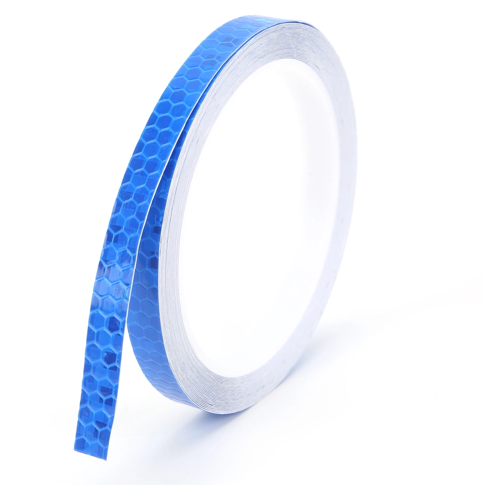 Reflective Stickers Hexagonal Pattern Waterproof Bicycle Luminous Strip Tape for Car Bicycle Motorcycle DIY DecorationBlue