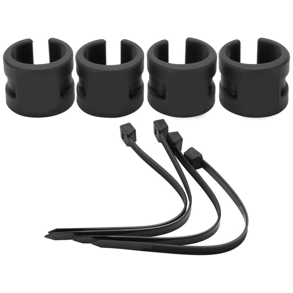 4pcs set Bike Front Rear Fork AntiCollision Rubber Protection Ring Guard Chain Sticker(Black )