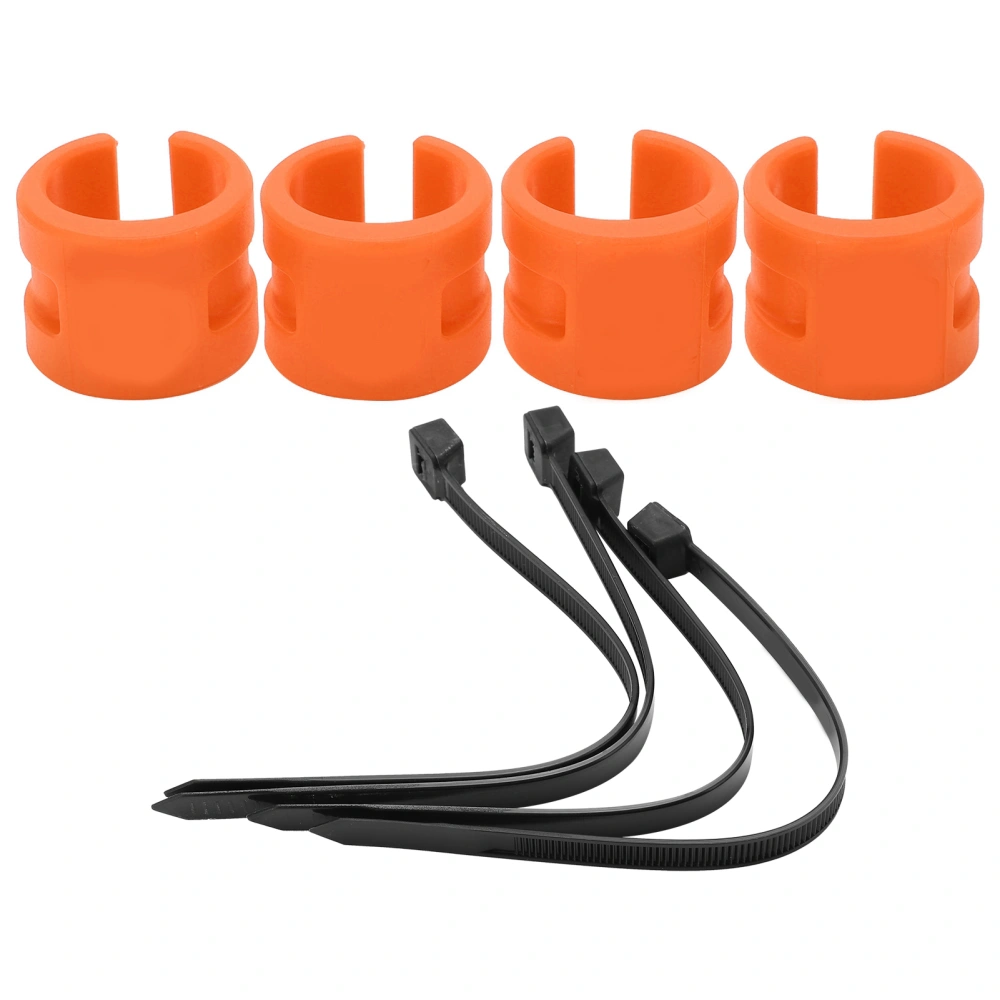 4pcs set Bike Front Rear Fork AntiCollision Rubber Protection Ring Guard Chain Sticker(Orange )