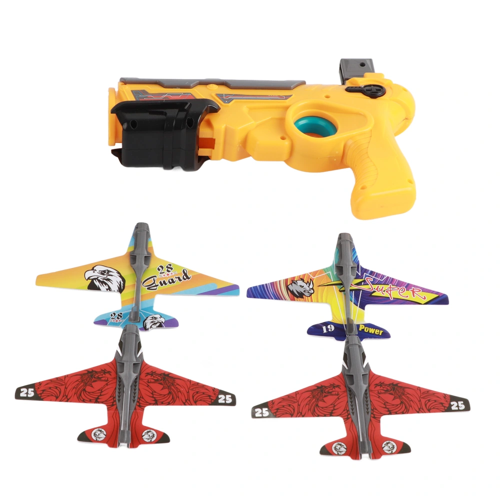 Outdoors Foam Air Battle Catapult Plane Launchers Toy Glider Model Toys for ChildrenYellow